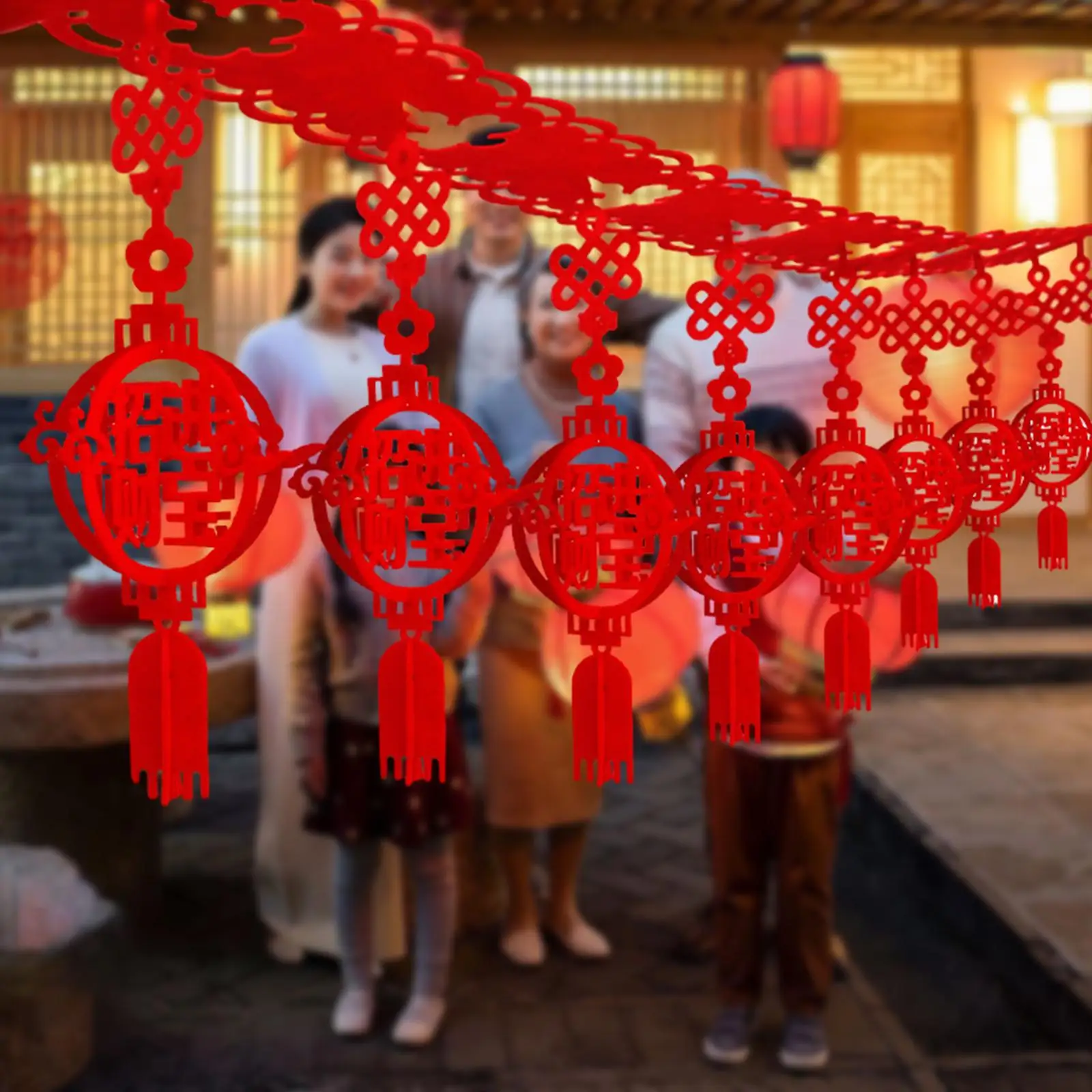 Chinese New Year Banner Garland Hanging Decor for Gardens Kitchens Holidays