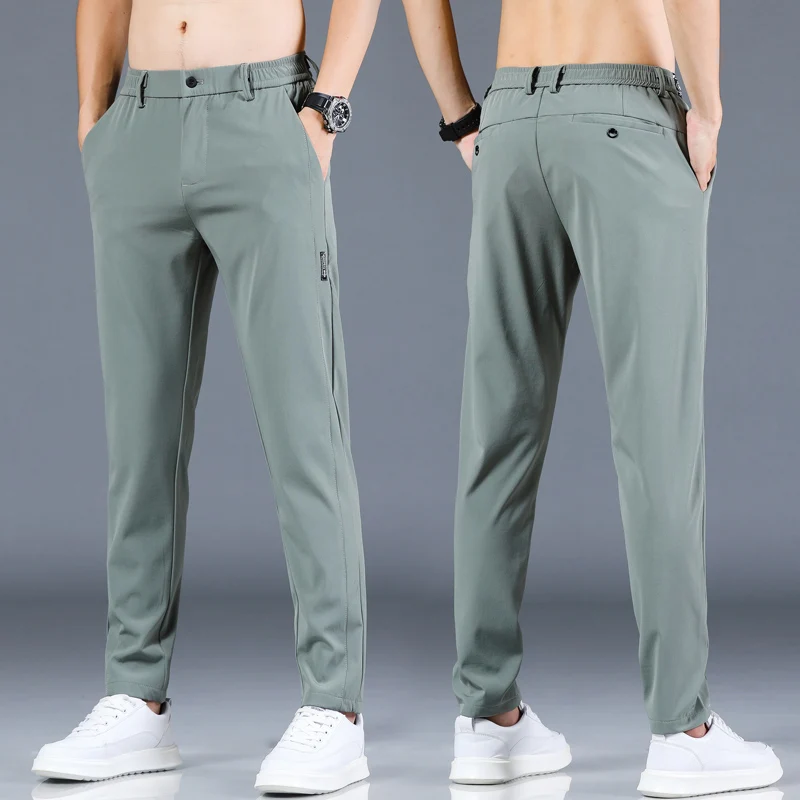 Brand Summer Men's Casual Pants Men Slim Fit Work Elastic Waist Jogger Pant Outdoor Long Trousers Sweatpants Male Plus Size 38