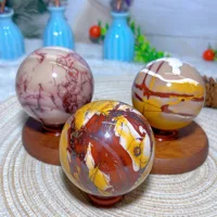 High Quality Natural Crystals Mookaite Sphere Ball Colorful Bounding Gemstone Energy Home Decorations Ornamen Room Decor Gift 14