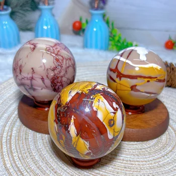 High Quality Natural Crystals Mookaite Sphere Ball Colorful Bounding Gemstone Energy Home Decorations Ornamen Room Decor Gift 1