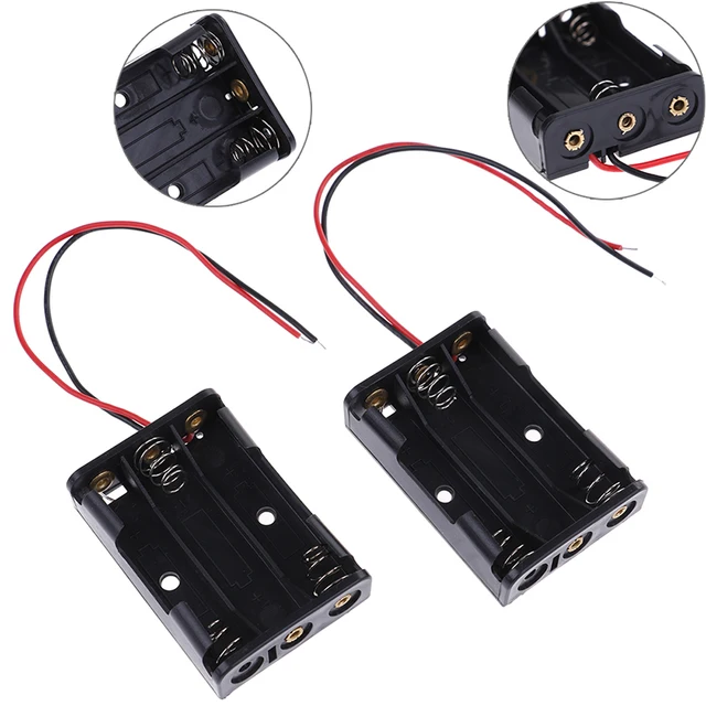 2 Db Fekete Műanyag Akkumulátor Tartó Tok, 3 X Aaa 4,5 V -Os Vezetékkel, Ólomhuzalral, Amelyet Széles Körben Használnak A Játékban, Lámpában És Az Etc -Ben - Image 5