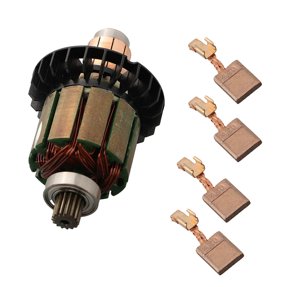 DDF482 DHP482 DHP482RAE DHP482Z DDF482RME 드릴 스크루드라이버 부품용 탄소 브러시 4 개 포함 619380-9 전기자 1 개