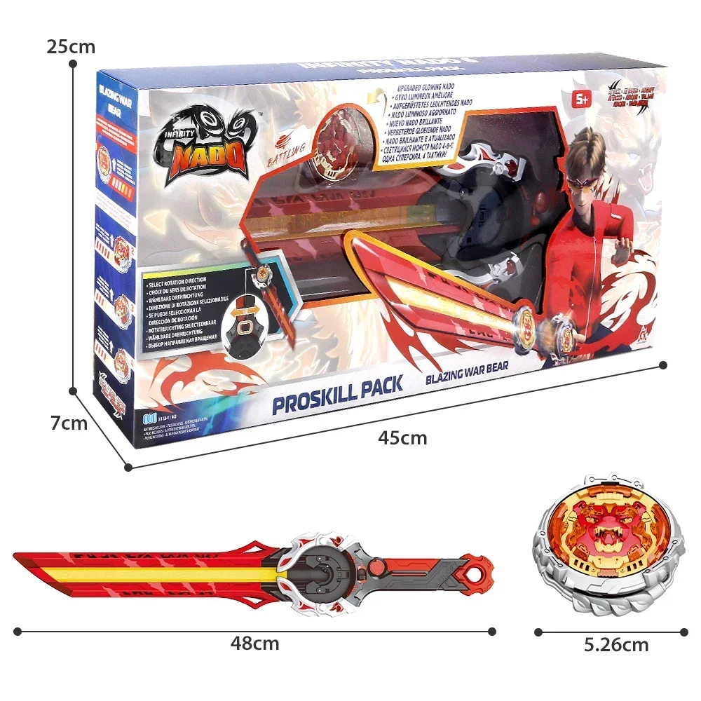 Infinity Nado 6 Proskill Pack Blazing War Bear Glowing Spinning Top Sword Launcher with Optional Rotation Direction Kid Toy spinning top toy battle top toy battle tops