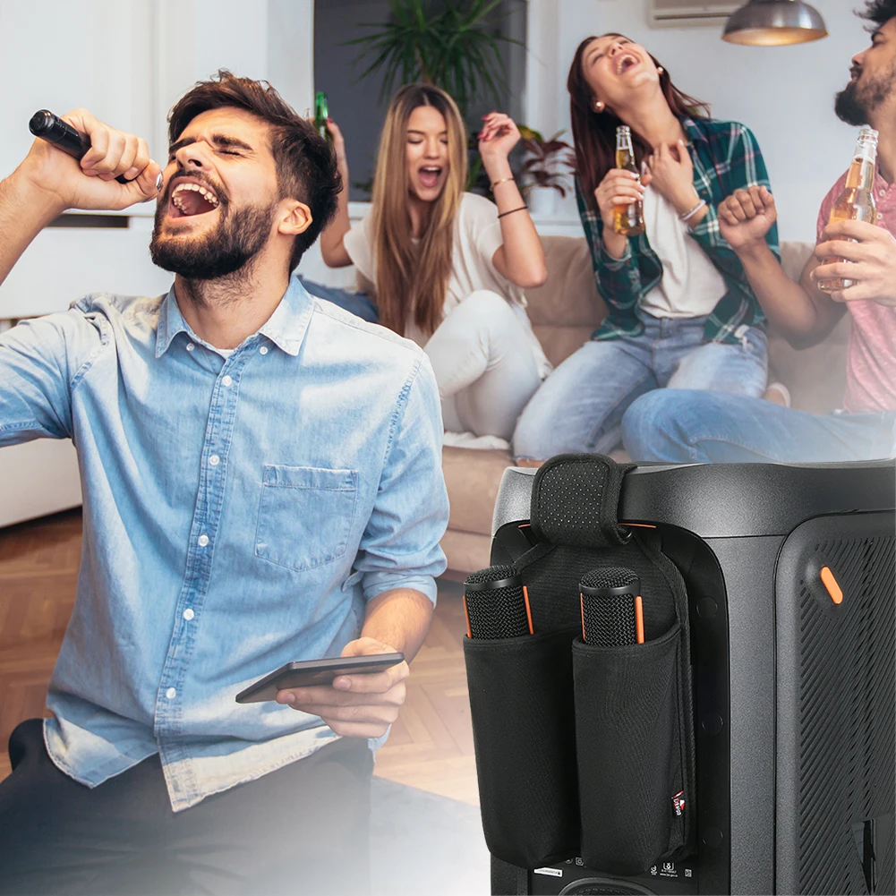 Mic Hanger Storage Holder Microphone Carrying Case Microphone Organizer for JBL PartyBox 110/120 Wireless Microphone