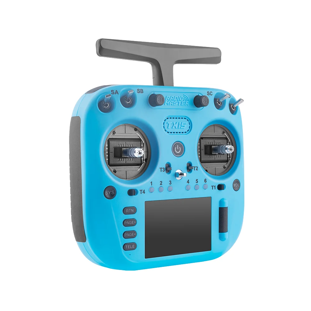 Drone radiocommandé ELRS 2.4G en action dans un parc, avec un paysage verdoyant en arrière-plan.