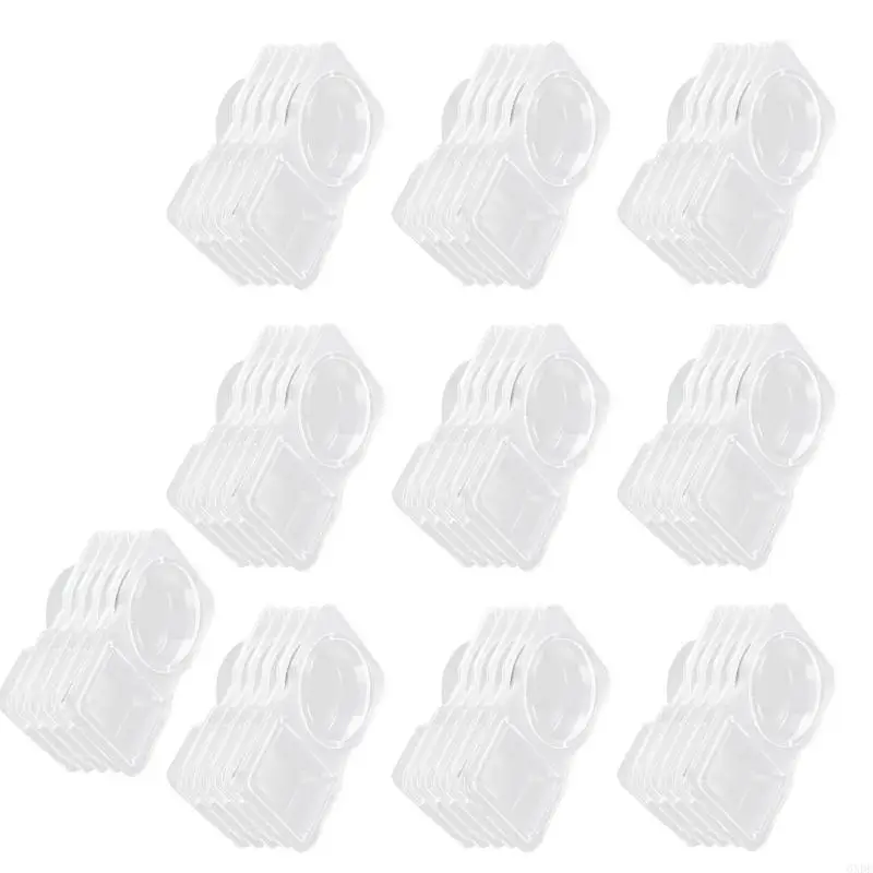 Double Compartment Condiment Container Snacks Storage Organizers for Travel Transparent Sauces Dressings Holders 6XDE