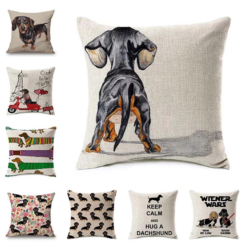 Dachshund Dog Throw Pillow Case Pillow Case Dog Cushion Covers