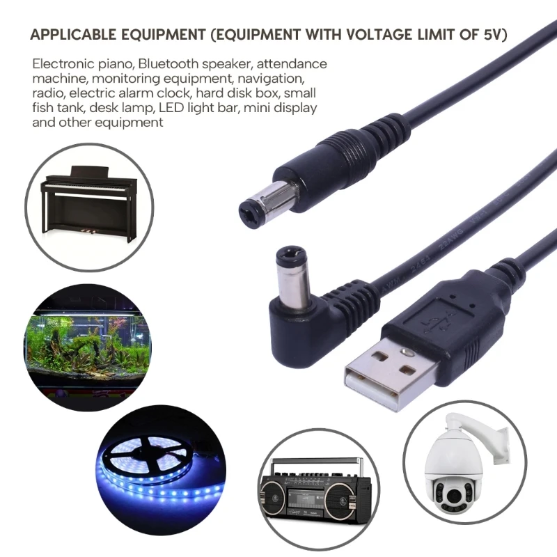 

USB to DC5.5 x 2.1mm Cable for LED Light Strip 5V Device Dropship