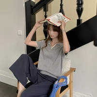 Vêtements de luxe pour femme, 100 % coton, col polo, couleur contrastée, grandes tailles. 6