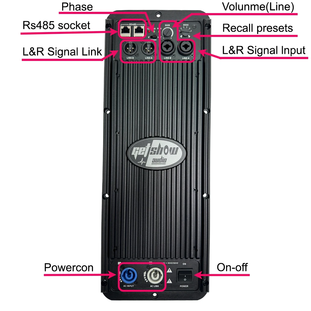 2 Channel GETSHOW 6000W Subwoofer Amplifier Module Professional Speaker Plate Amplifier Class D DSP Audio Processor Audio Processor Audio Power Amplifier