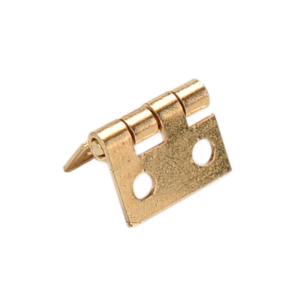 10Pcs 1/12 Dollhouse Miniature Small Metal Hinge Small Wooden Gift Box Exquisite Jewelry Copper Door Hinges Hardware Tool Supply
