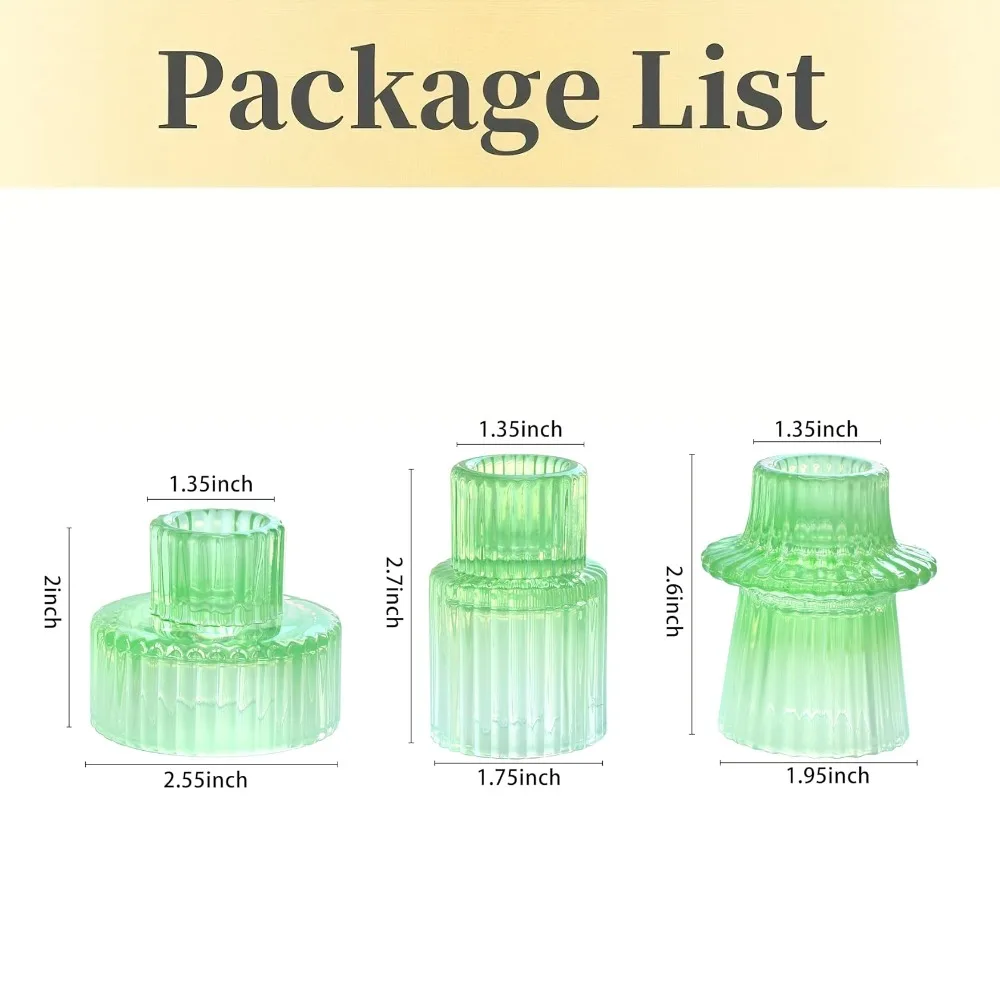 3Pcs Light Green