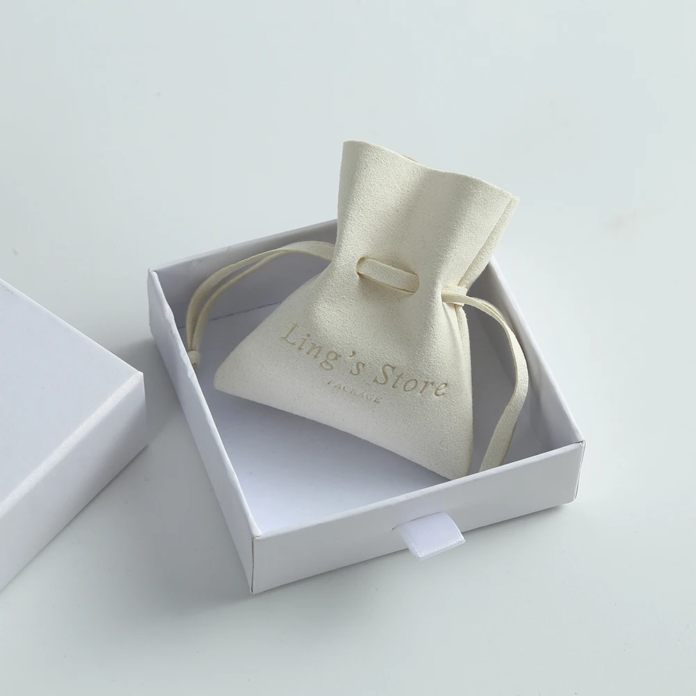 100pcs Personalized Logo Velevt Drawstring Gift Pouch Custom Jewerly Packaging Pouches Chic Small Mircrofiber Envelope Bags
