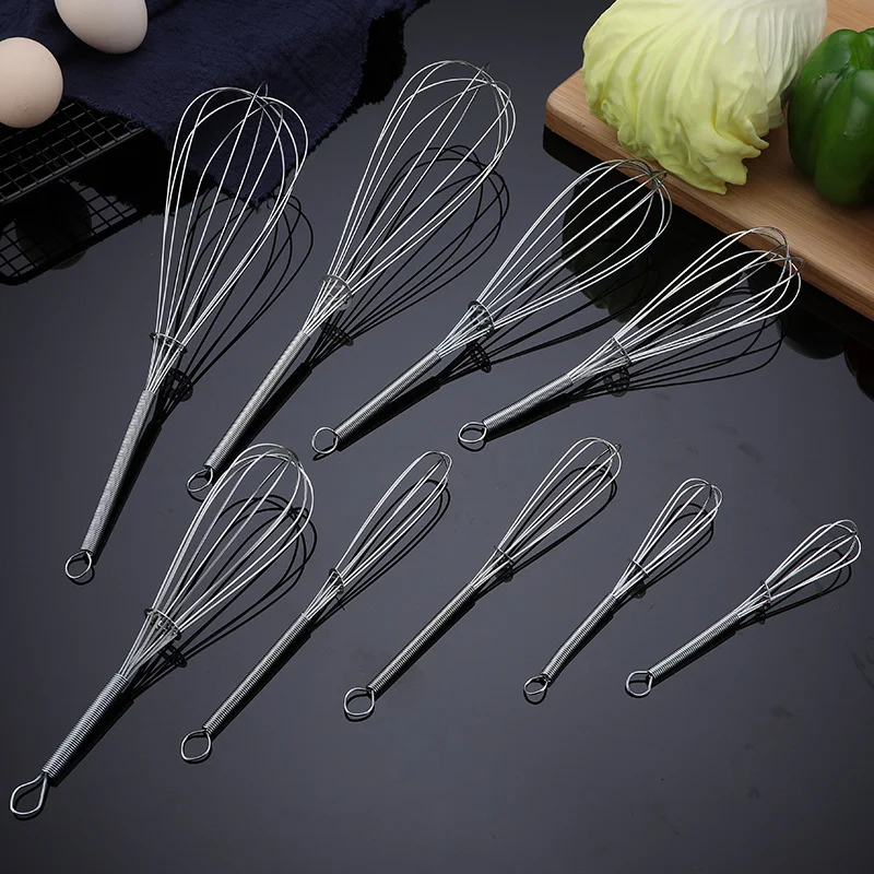 Multifunctional Rotary Manual Egg Beater Mixer Mini Kitchen Egg Whisk Bake Tool Agitator Stainless Steel Eco-Friendly 1Pcs
