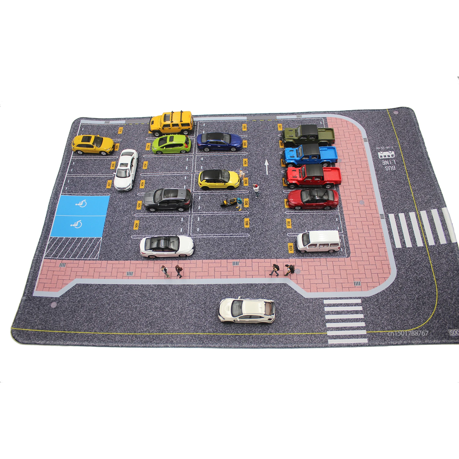 1:64 Scale Parking Road Garage Football Field Toy Mat Mouse Pad For Diecast Car Model Dolls Scene Display 2