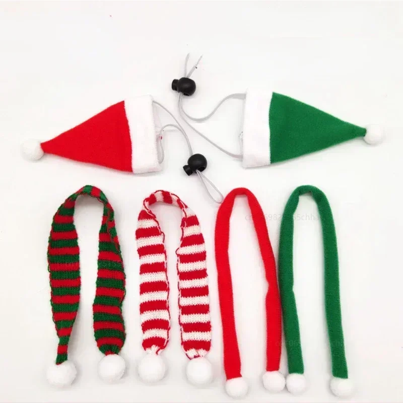 Hamster Christmas Costume Guinea Pig Mini Small Pet Hat Scarf Headwear Pet Outfits for Chinchilla Rabbit Bunny Accessories 1 Set pet headgear small animal clothes
