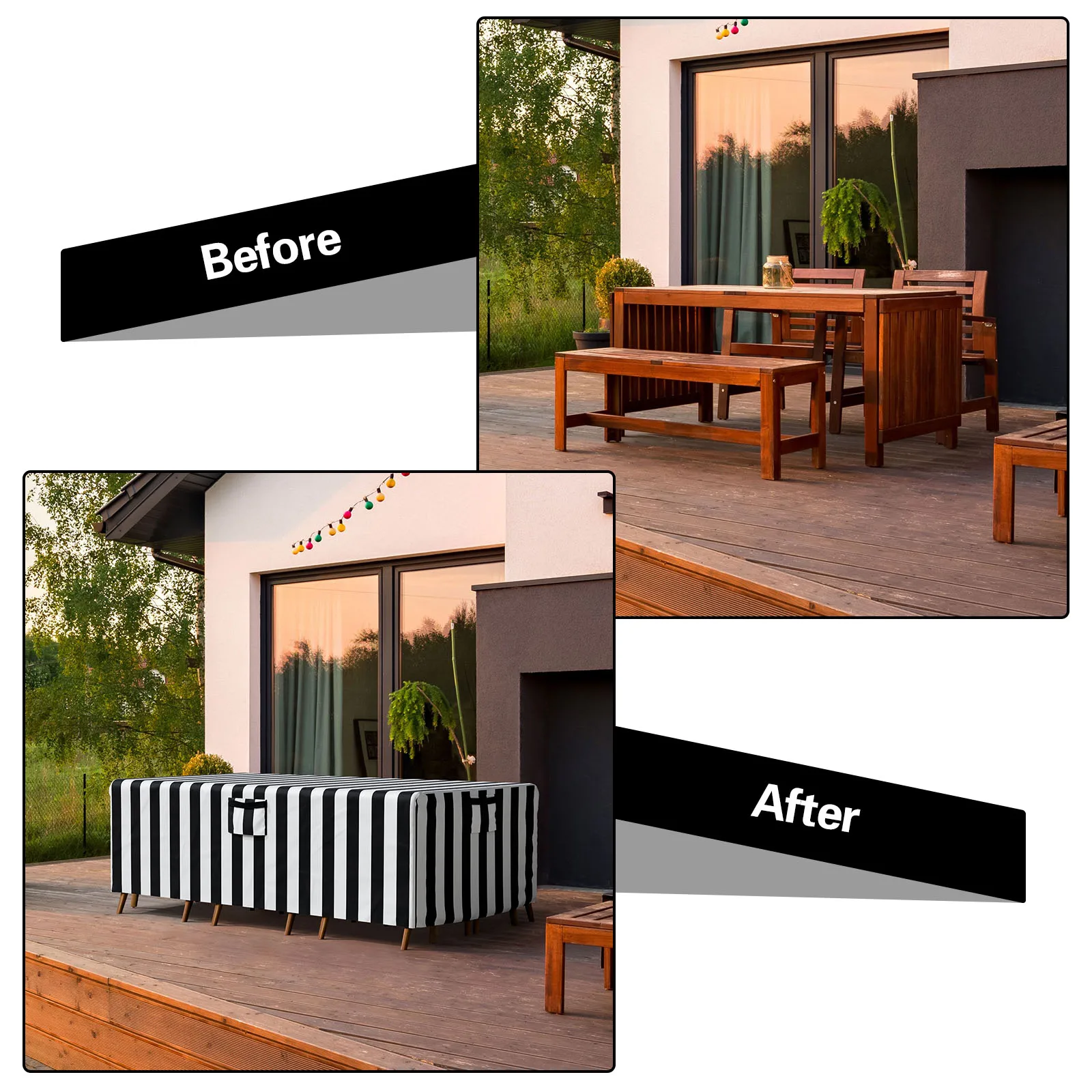 Outdoor Furniture 600D Oxford Fabric Covers Waterproof Rain Snow Dust Wind-Proof Anti-UVGarden Lawn Patio Furniture Covers 4