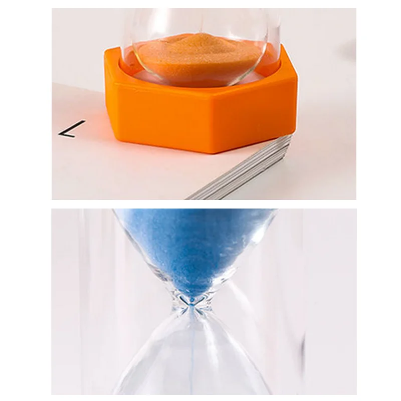 5-60 Minutes Hexagon Fall-Proof Hourglass Sand Clock Kitchen Timer Children Learn Sandglass New Craft Ornaments Birthday Present 5