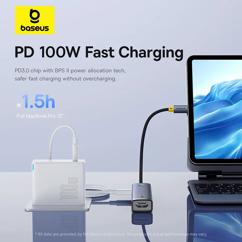 Baseus-hub Usb c para Hdmi 4k 60hz Usb tipo c 3.0 Rj45 pd 100w sd Cartão tf Adaptador Slim Dock para Macbook pc - Imagem 5