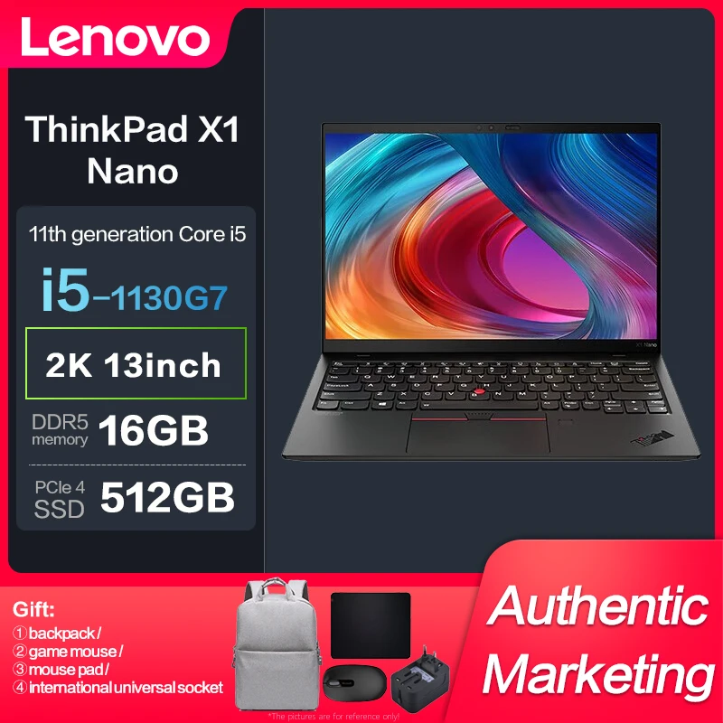 

New ThinkPad X1 Nano Intel I5-1130G7 16GB 512GB SSD 2K 13inch Slim Notebook 4G Network Lenovo Laptop Computer