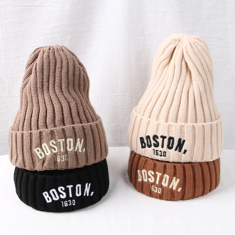 Kids Girls Cute Hats Woolen Knitted Beanies Solid Color Winter Warm Caps For Children Boys Elastic Cap invierno gorros bonnet