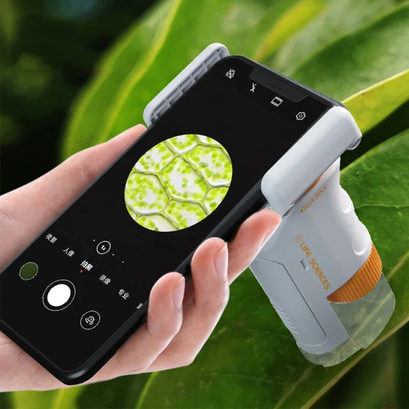 Kid Science Experiment Pocket Microscope Toy Kit 60-120x with Light handheld microscope mini microscope pocket microscope