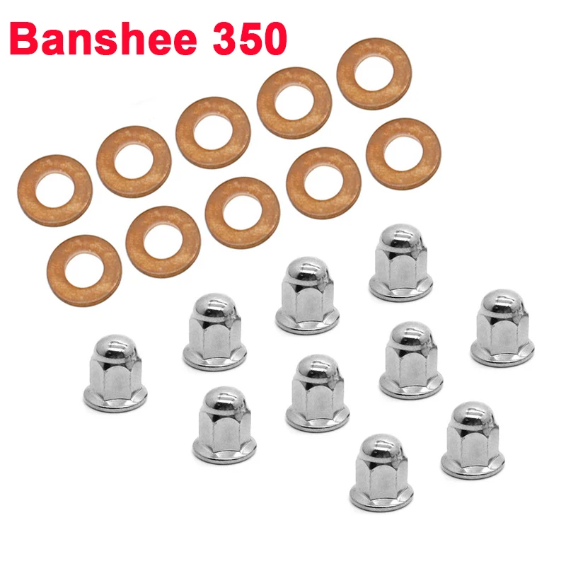 10X Per Yamaha Banshee 350 87-06 Dadi Testata E Kit Rondelle In Rame Atv Yfz350 1987-2006