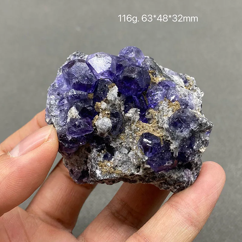 100% Natural Polyhedral Tanzanite blue Purple fluorite cluster mineral specimens Gem level Stones and crystals