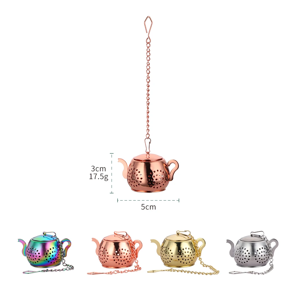 1pc Tea Strainer Stainless Steel Creative Reuse Teapot Shape Bulk Infuser Scented