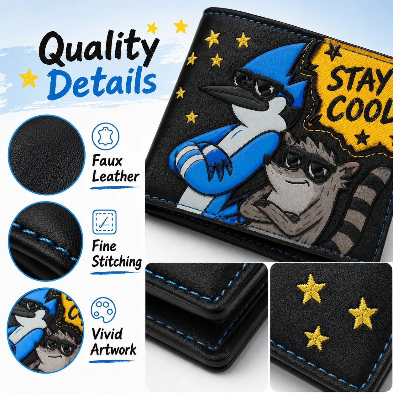 Men's Luxury Bifold Wallet - Premium PU Leather Wallet and Card Holder