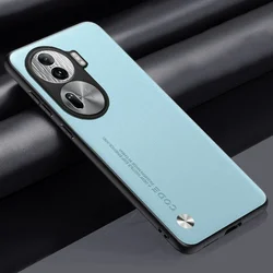 Luxury Leather Frosted Carbon Fiber Ultra - Thin Shockproof Phone Case with Soft Edges for Reno 11 Pro Global (Light Blue)