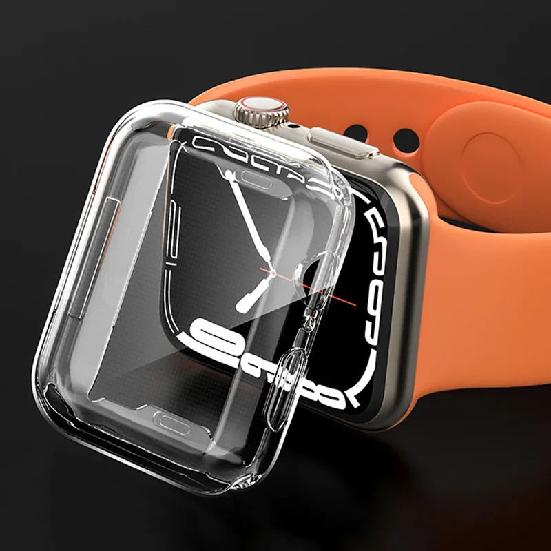 Full Cover Watch Case For Apple Watch Series 8 7 6 5 4 3 2 SE Silicone Clear Case Screen Protector iWatch 38 40 41MM 42 44 45MM apple watch screen protector case apple watch screen protector watch screen protector case watch cover watch protective case watch case watch protective cover apple watch case tpu protective case watch screen protector