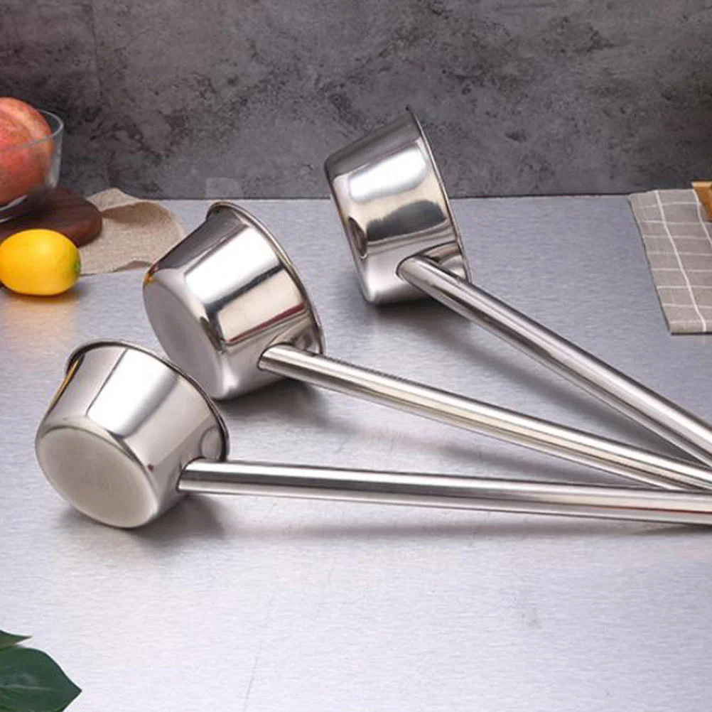 Garden Spoon Soup Ladle Household Water Tub Silver Stainless Steel Sturdy Bailer