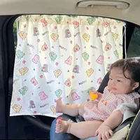Suction Cup Curtain In The Car Window Sunshade Cover Cartoon Universal Side Window Sunshade UV Protection For Kid Baby Children 2