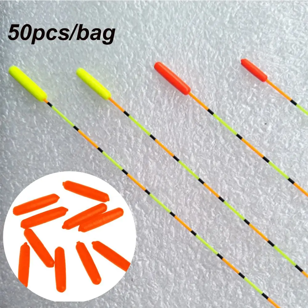 50pcs/bag High Quality Stoppers EPS Indicator Fish Beans Bottom Cylinder Foam Floats Ball Oval  Fishing Floats Beads