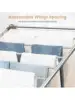 Clothes Drying Rack Stainless Steel Foldable Laundry Drying Rack with with 6-Level Adjustable Height High Hanger Design 5