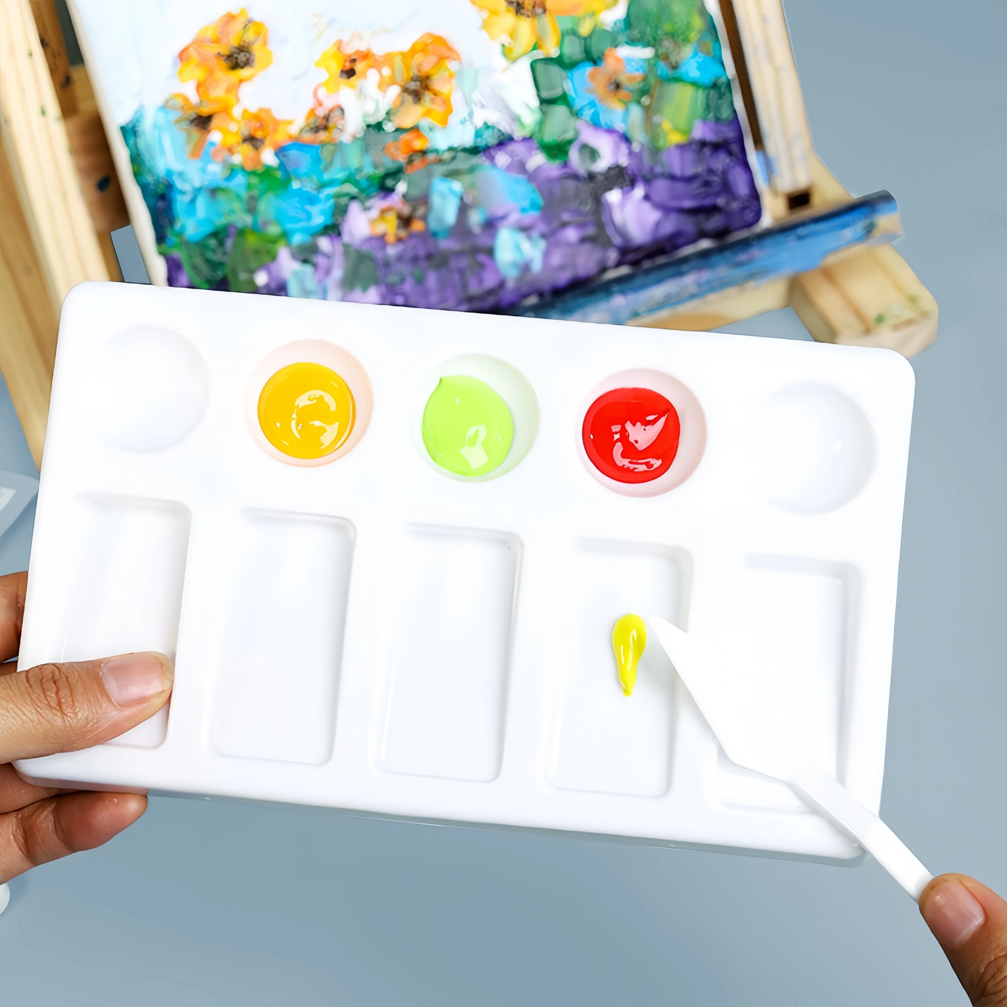 Watercolor supplies Palette Student Chinese painting Art Hand painted plastic palette palette paint tray color palette watercolor palette