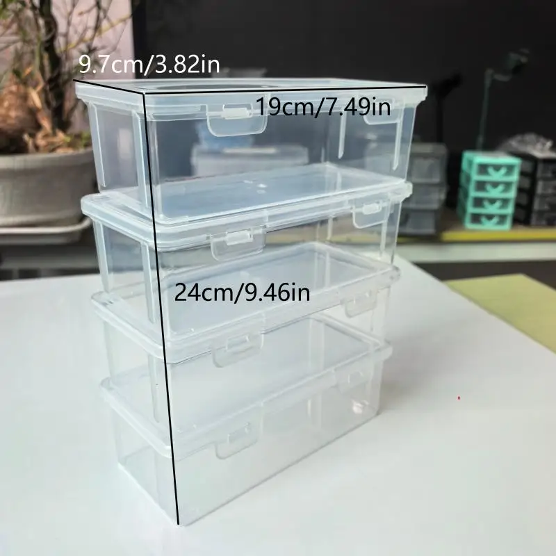 2/3/4/5pcs 투명 연필 상자 대용량 플라스틱 정리함 학교용 보관 상자 대량 쌓을 수 있는 디자인 사무용품