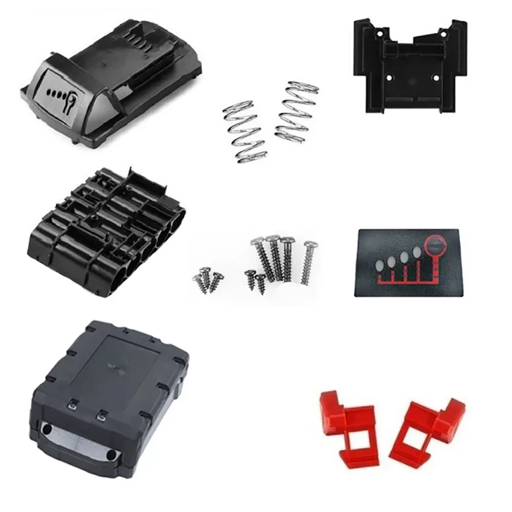 M18 리튬 이온 배터리 플라스틱 케이스 5X18650 박스 쉘 밀워키 18V 3Ah 라벨 리튬 배터리 팩 하우징 스프링 키 나사