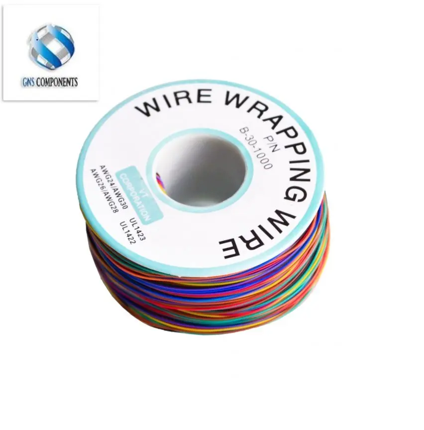 

8 Color 30AWG Jump Wire Wrapping Tinned Copper Solid PVC insulation Single Strand Copper Cable Ok Wire Electrical Wire XF30