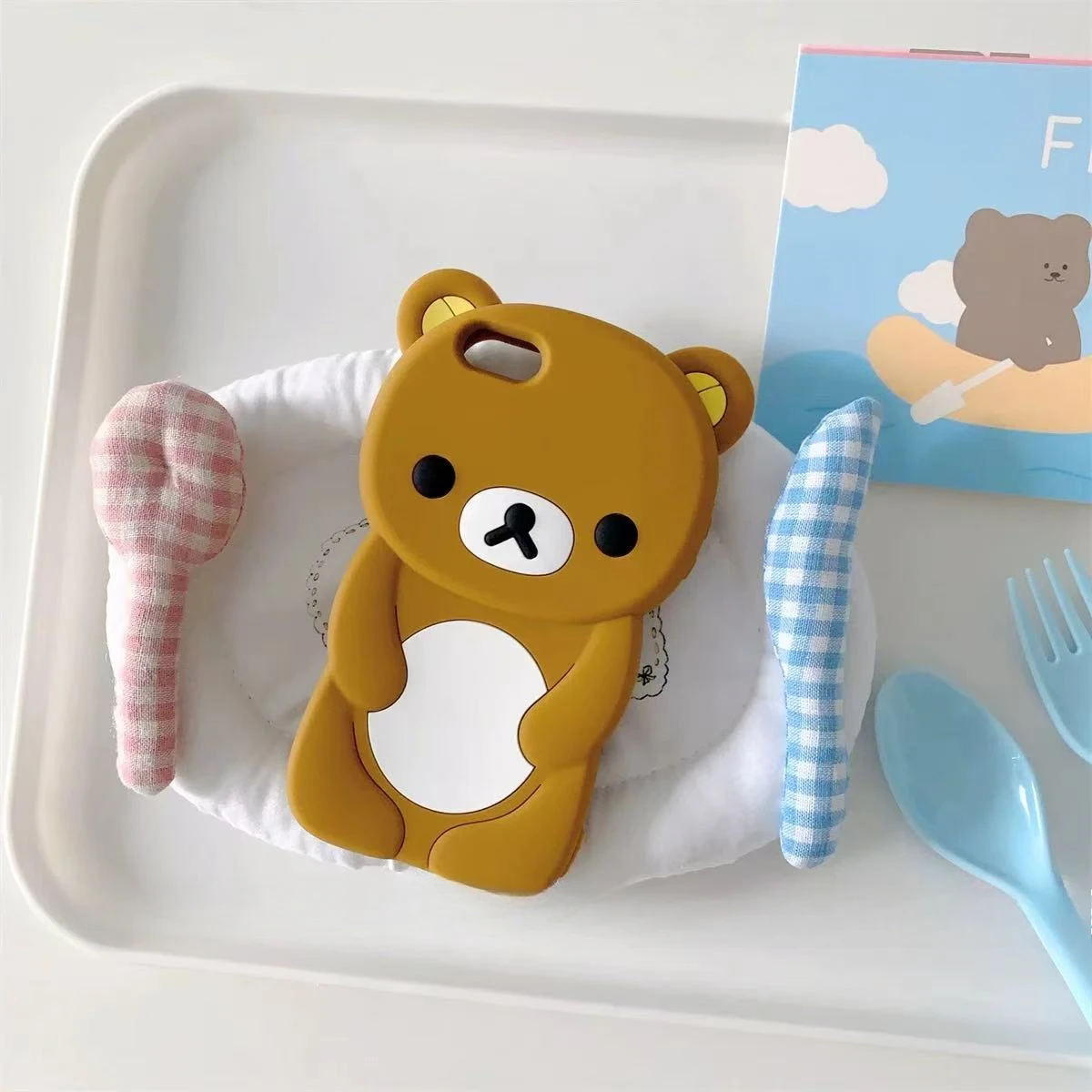 Adorable 3D Cartoon Rilakkuma Bear Soft Silicone Phone Case
