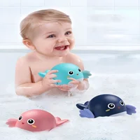 1/3Pcs Baby Bath Toys Pool Beach Classic Chain Clockwork Water Toy Bathing Cute Dolphin For Kids Water Playing Fun Toys Gift 1