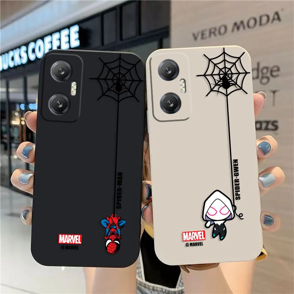 Custodia Per Telefono Per Infinix Hot 10 10S 11 11S 12 Zero 20 30 Camon 16 Pro 5G Custodia Cover Funda Cqoue Shell Marvel Spider-Man Spider Web