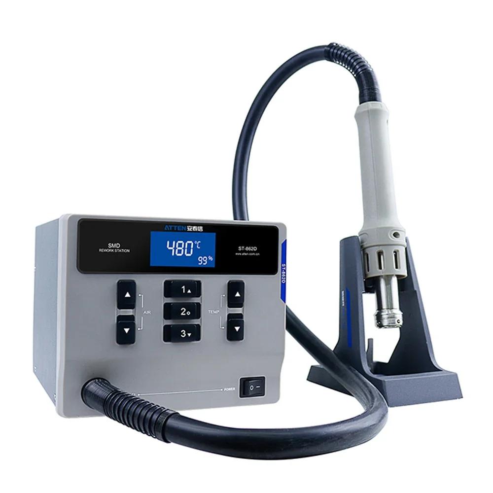 ATTEN ST-862D 1000W Hot Air Gun Intelligent Digital Display BGA Rework Station Automatic Sleep PCB Chip Repair Desoldering