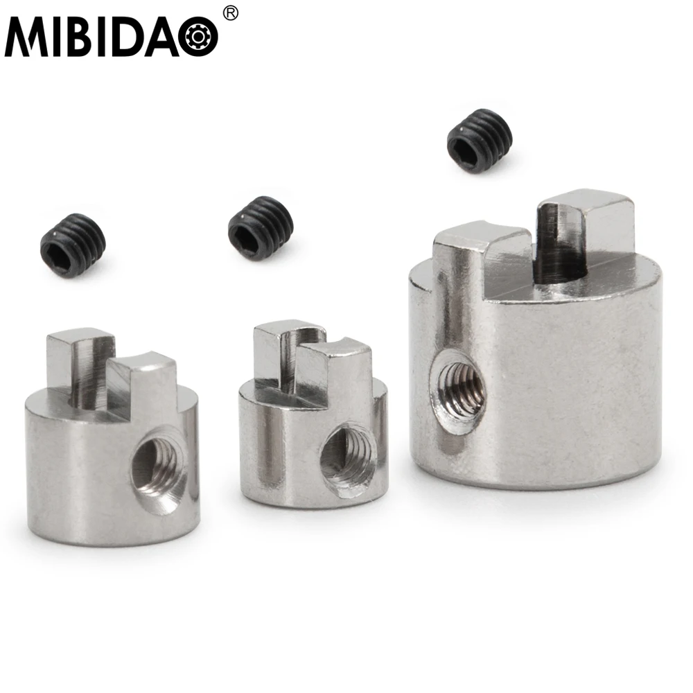MIBIDAO 1/2/5 Stück Edelstahl 3 mm/4 mm/5 mm Antriebshund Welle Krückenverbinder Paddelgabel für RC-Elektroboot-Zubehör