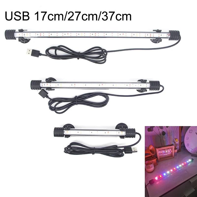 Multi-color 17cm 37cm Aquarium USB power LED Lighting Submersible Mood Lamp Waterproof Fish Tank Decorative Plant Grow Light led lamp aquarium light aquarium lamp