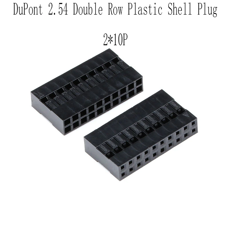 

20PCS DuPont 2.54 10P Double Row Plastic Shell Plug 2*10P Connector 20 Holes with Bumps Dupont Connector Pitch 2.54MM