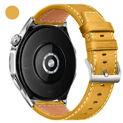 Elegant Leather Watchband - Premium 20mm & 22mm Strap - 20mm Watch band (Yellow)