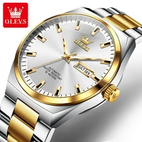 OLEVS Automatic Mechanical Watch Men Silver Gold Steel Belt Luminous Waterproof Top Brand Luxury Watches relogios masculino