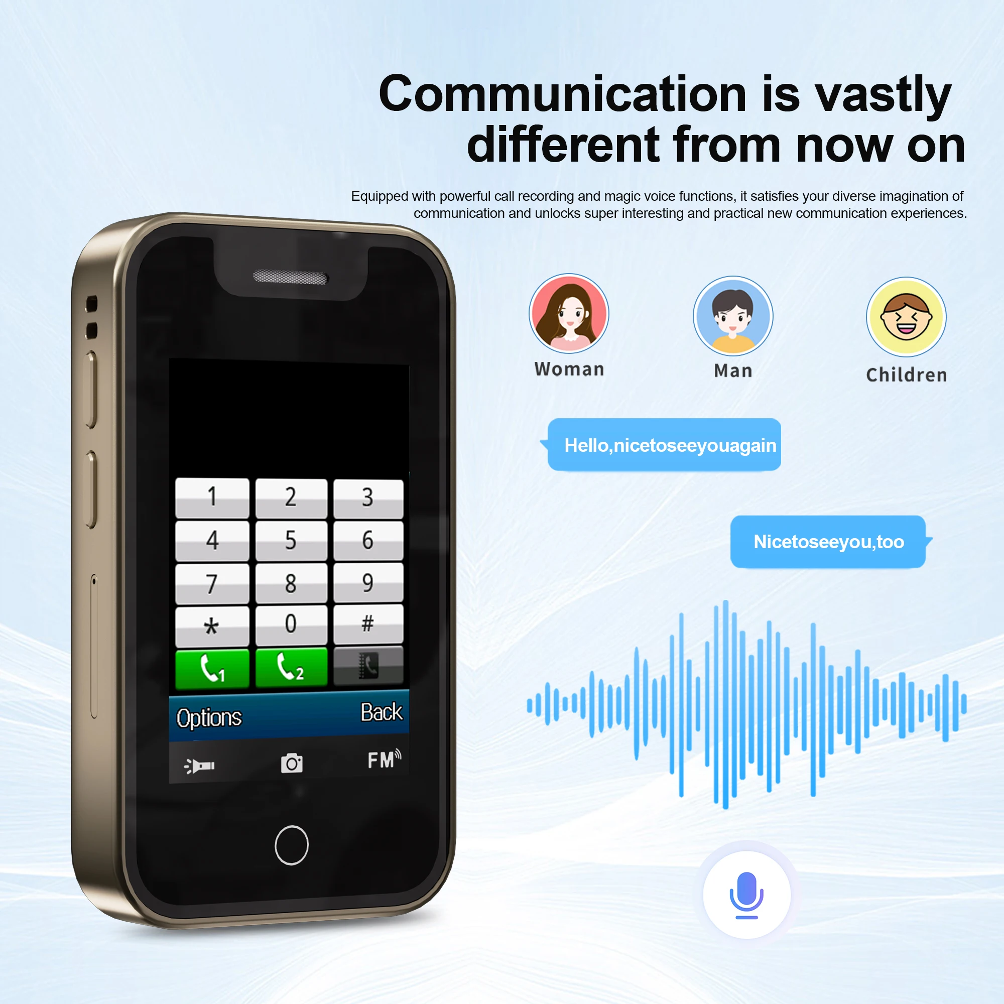 SERVO BM16 PRO Mini Feature Mobile Phone Dual SIM 2.4" Touch Display Call Recording Flashlight FM Radio 2G GSM Small Cellphones